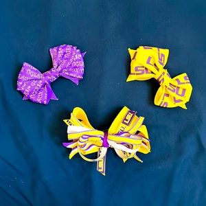 Set of 3 LSU Tigers Hair Bows